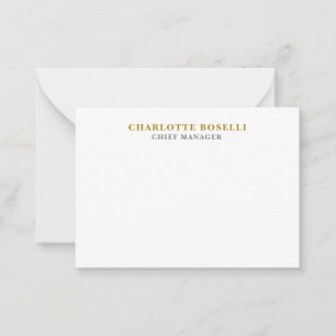 Minimalist Classical Professional Gold Color Card