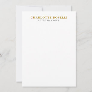 Minimalist Classical Professional Gold Color Card