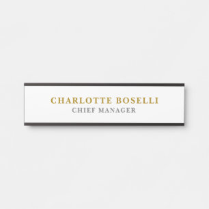 Minimalist Classical Professional Gold Color Door Sign