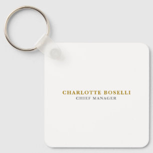Minimalist Classical Professional Gold Color Key Ring