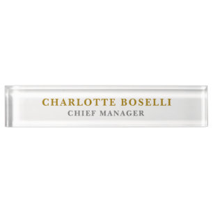Minimalist Classical Professional Gold Color Nameplate