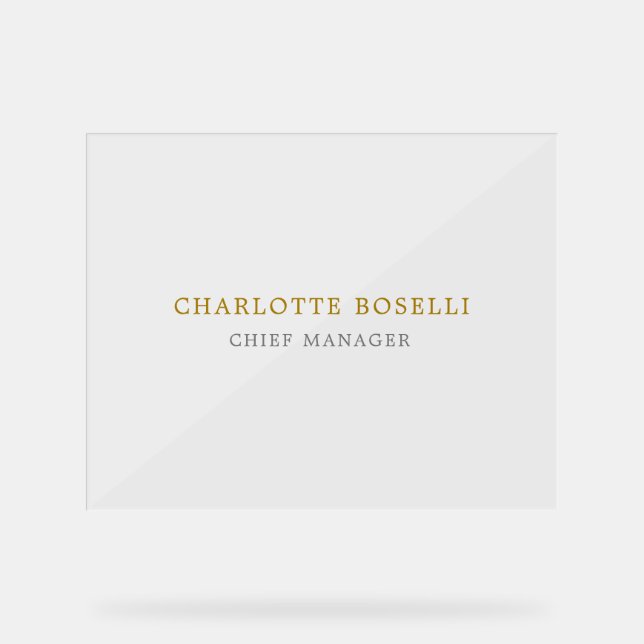 Minimalist Classical Professional Gold Colour Acrylic Sign (Front)