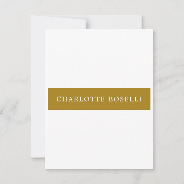 Minimalist Classical Professional Gold Colour Card (Front)