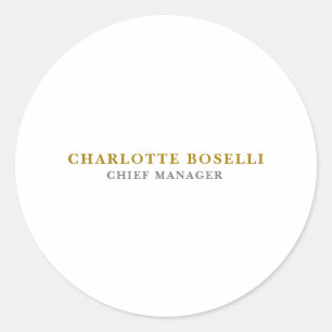 Minimalist Classical Professional Gold Colour Classic Round Sticker