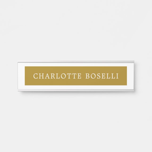 Minimalist Classical Professional Gold Colour Door Sign (Front)