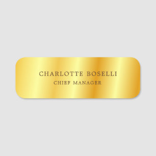 Minimalist Classical Professional Gold Colour Name Tag