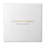 Minimalist Classical Professional Gold Colour Tile<br><div class="desc">Have you ever seen such a thin, well thought out, aesthetic and remarkable design? The choice of letters, their font size and the darkness of colour have been thought for a long time and designed with long efforts. The result was such a unique design that impresses all who see it....</div>
