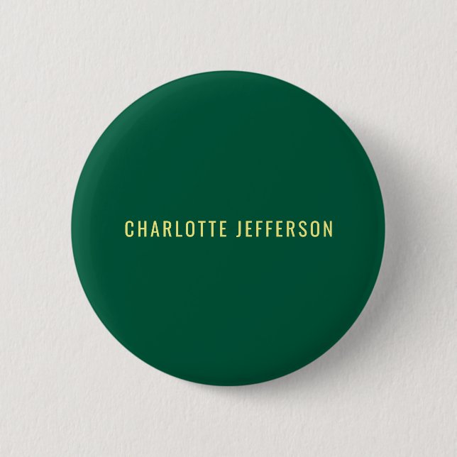 Minimalist Classical Professional Green Yellow 6 Cm Round Badge (Front)