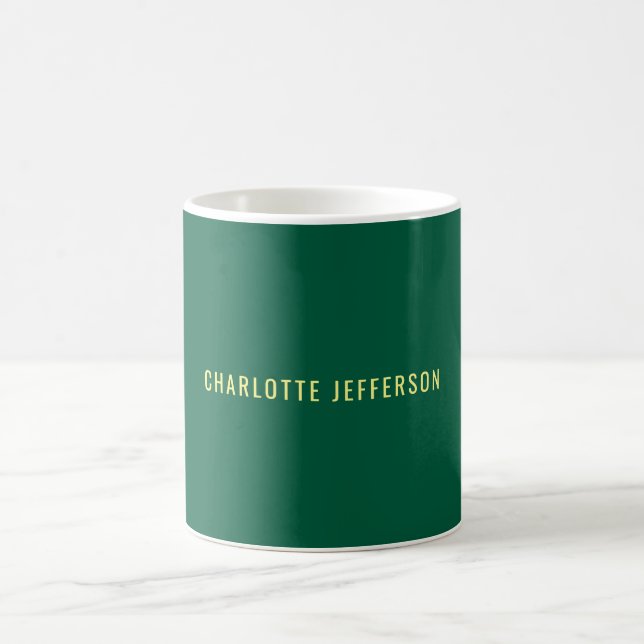 Minimalist Classical Professional Green Yellow Coffee Mug (Center)