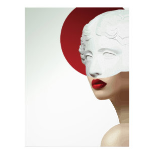 Minimalist Classical Sculpture Modern Red Circle Photo Print