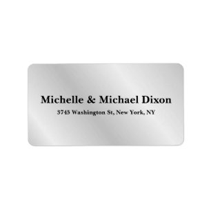 Minimalist Classical Stylish Elegant Silver Grey Label