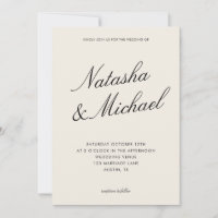 Minimalist Classy Black and Ivory Wedding