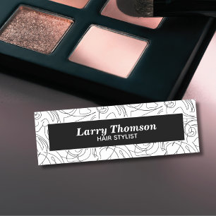 Minimalist Classy Black White Abstract Pattern Name Tag