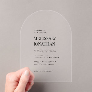 Minimalist Classy Formal Typography Wedding Acrylic Invitations
