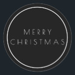 Minimalist Classy Merry Christmas Typography Classic Round Sticker<br><div class="desc">Give your stationary and gift wrap a clean look with these Minimalist Classy Merry Christmas Stickers.</div>