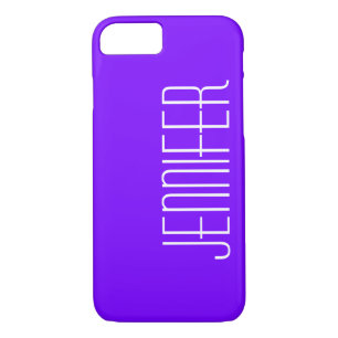 Minimalist Classy Purple and White, Jumbo Name Case-Mate iPhone Case