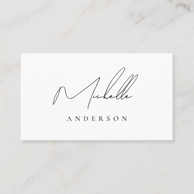 Minimalist Classy Script Business Card (Front)
