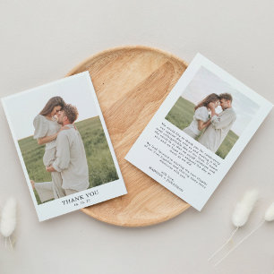 Minimalist Classy Simple 2 Photo Wedding Thank You Card