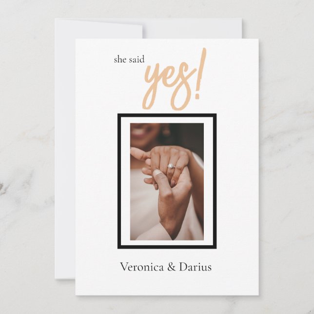 Minimalist Classy Simple Personalised Engagement Invitation (Front)