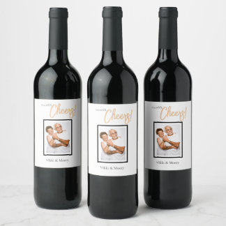 Minimalist Classy Simple Personalised Engagement Wine Label