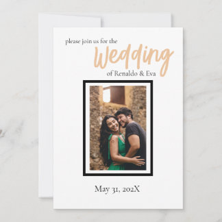 Minimalist Classy Simple Personalised Wedding Invitation