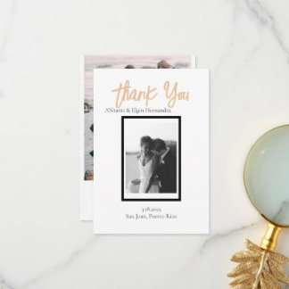 Minimalist Classy Simple Personalised Wedding Thank You Card