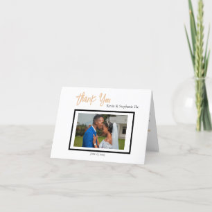 Minimalist Classy Simple Wedding Folded Thank You Card