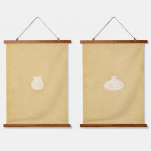 Minimalist clay pots hanging tapestry