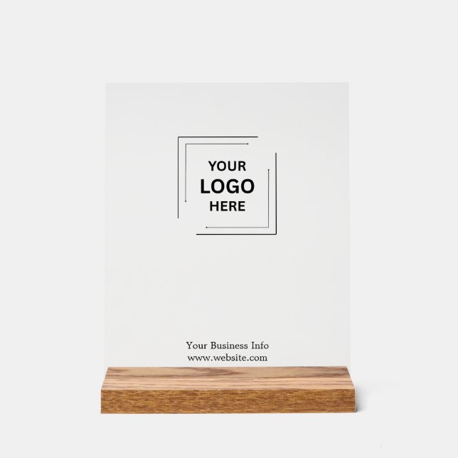 Minimalist Clean Design | Custom Business Logo Acrylic Sign (Front)