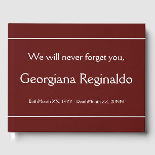 Minimalist & Clean Funeral Guest Book