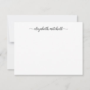 Minimalist Clean Girly Black Calligraphy Script  Card