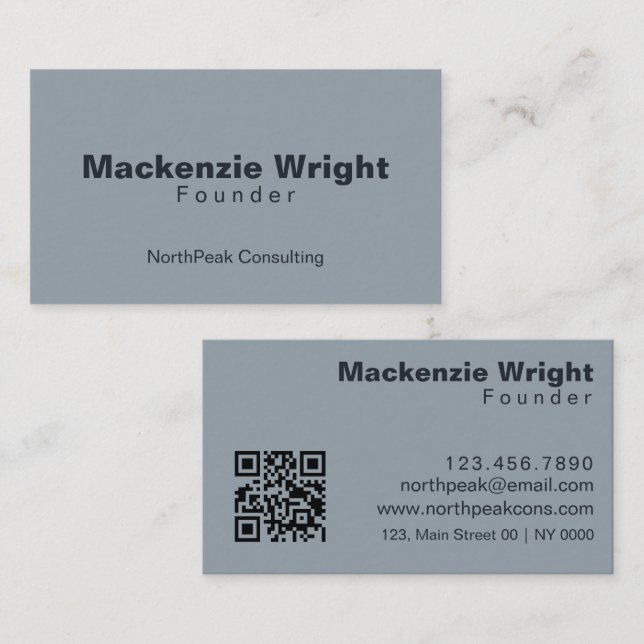 Minimalist Clean Modern Soft Grey Typography Business Card (Front/Back)