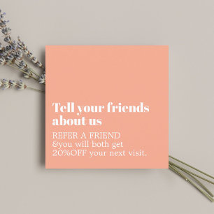 Minimalist Clean Pastel Bold Salon Referral Card