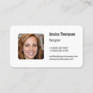 Minimalist Clean Simple Scannable QR Code Socials Business Card