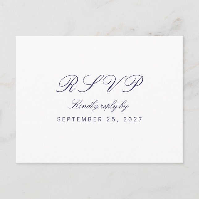 Minimalist Clean White Response RSVP Postcard (Front)
