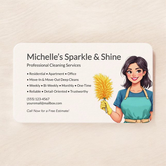Minimalist Cleaning Service Business Card (Creator Uploaded)