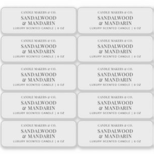 Minimalist Clear Candle Tin 3x1" Rectangle Label