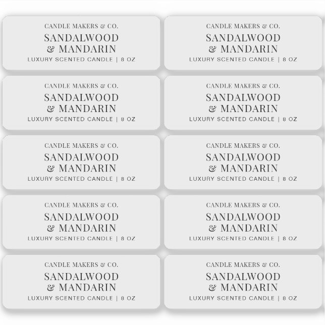 Minimalist Clear Candle Tin 3x1" Rectangle Label (Front)