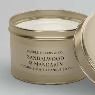 Minimalist Clear Candle Tin 3x1" Rectangle Label