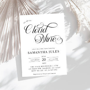 Minimalist Cloud Nine Baby Shower Invitation