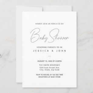 Minimalist Co-Ed Modern Baby Shower Invitation