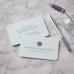 Minimalist Coastal Beach Rental Business Card