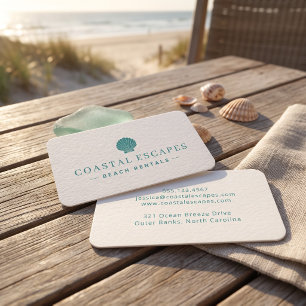 Minimalist Coastal Beach Rental Business Card