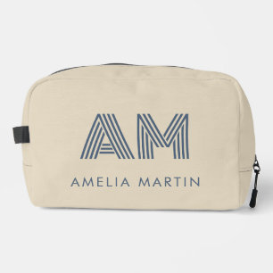 Minimalist Coastal Blue Custom Monogram Sand Dopp Kit