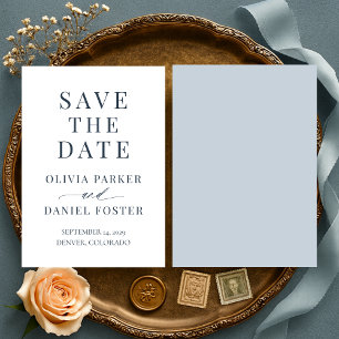Minimalist Coastal Blue Wedding Save the Date