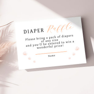 Minimalist Coastal Pearl Baby Shower Diaper Raffle Enclosure Card
