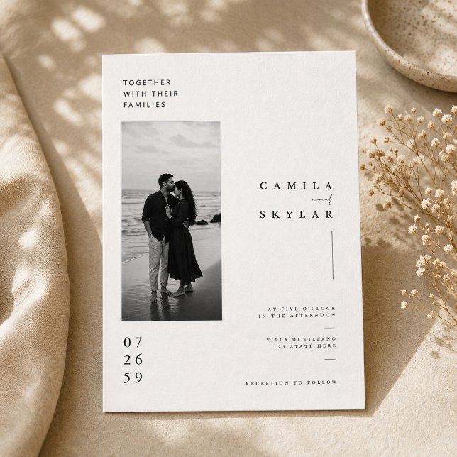 Minimalist Coastal Wedding Invitation Template. (Creator Uploaded)