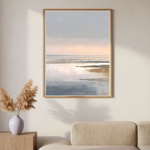 Minimalist Coastal Wetland Abstract Wall Art