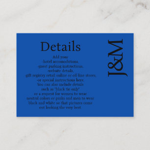 Minimalist Cobalt Blue Enclosure Details Card