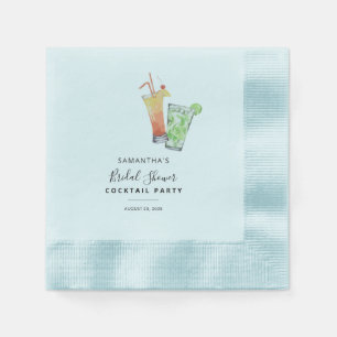 Minimalist Cocktail Party Bridal Shower Paper Napkin
